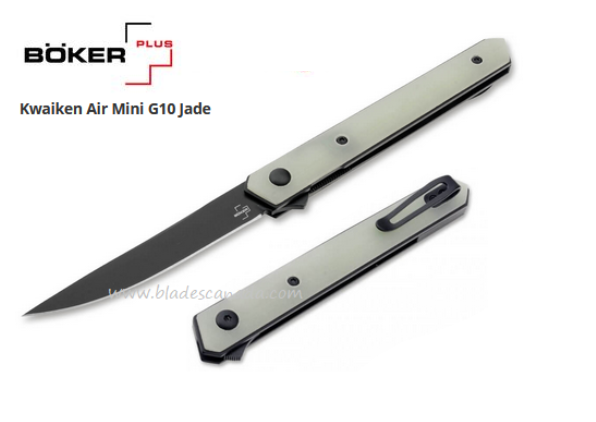 Boker Plus Mini Kwaiken Air Flipper Folding Knife, VG10, G10 Jade, 01BO331